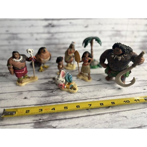 Disney Moana PVC Plastic Figurines Cake Toppers Lot Of 8 - Picture 7 of 11